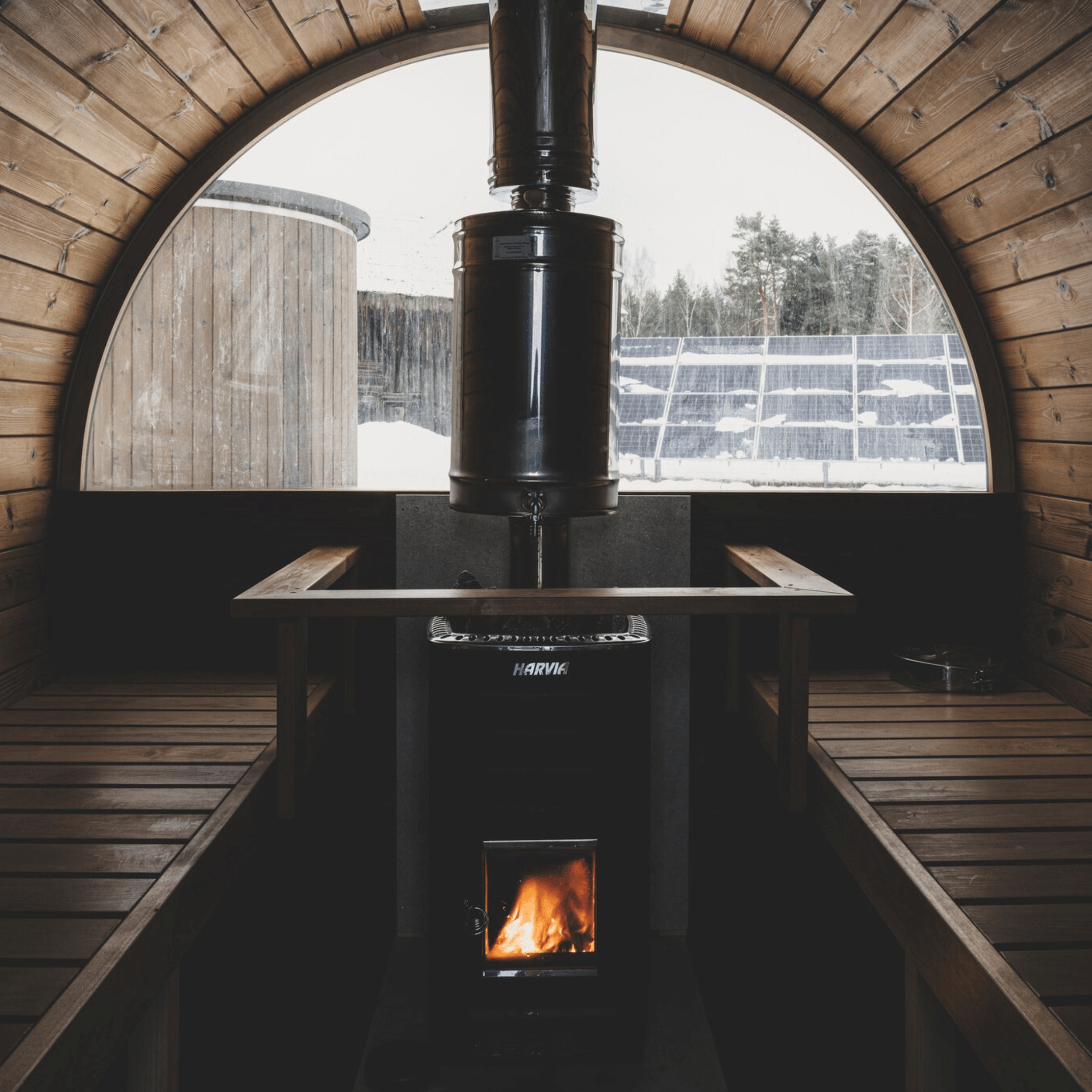 Sauna intérieur design compact en bois massif