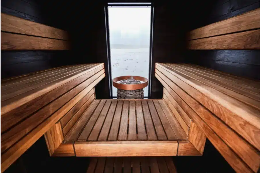 Bain Nordique et Sauna : Le Combo Bien-Être Scandinave Ultime 2026 4 Poêle Harvia en acier pour sauna extérieur, chauffage bois ou électrique