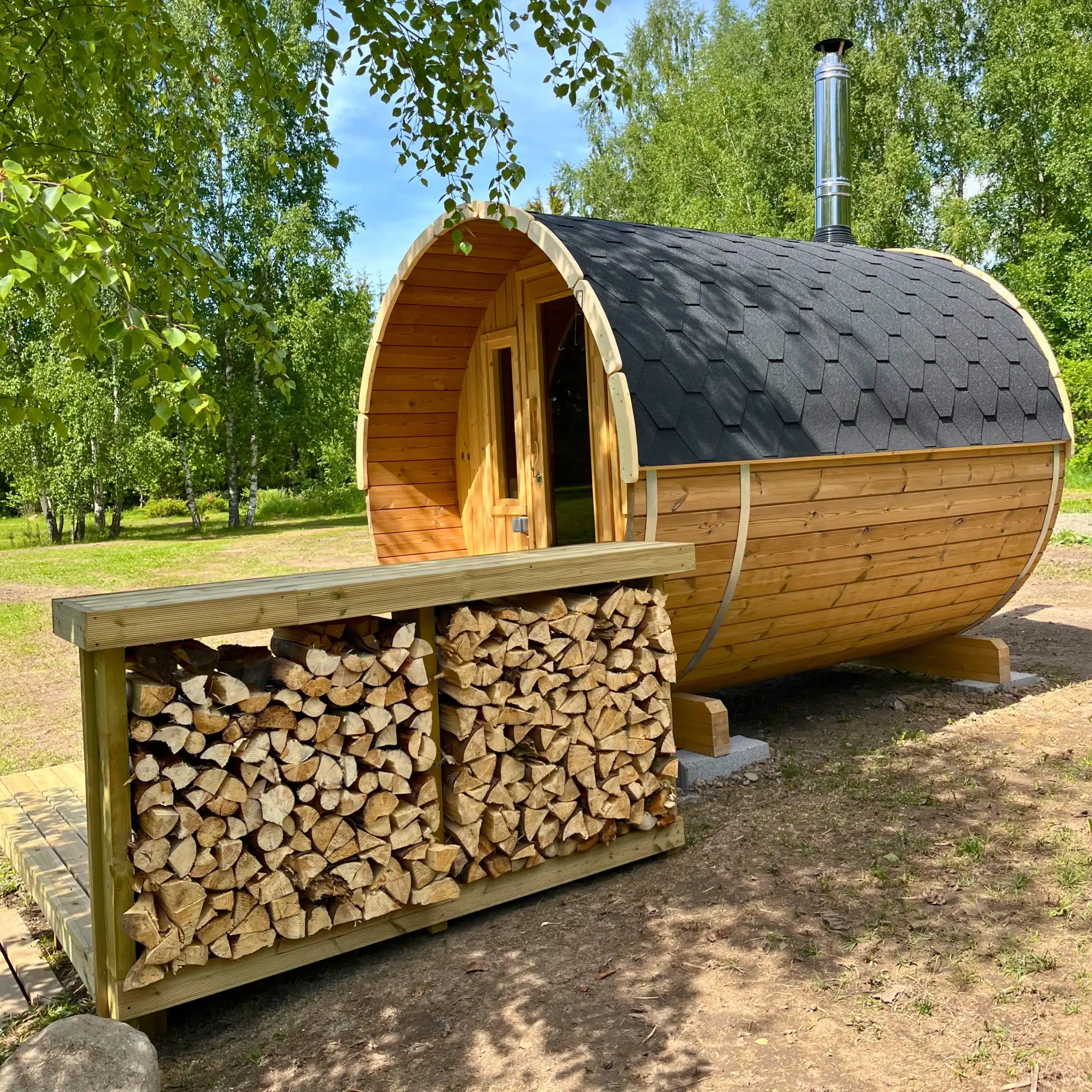 Sauna Extérieur Bois : Guide Essences, Prix & Durée Vie 1 sauna odin280 pin thermo exterieur vue ensemble 2 scaled