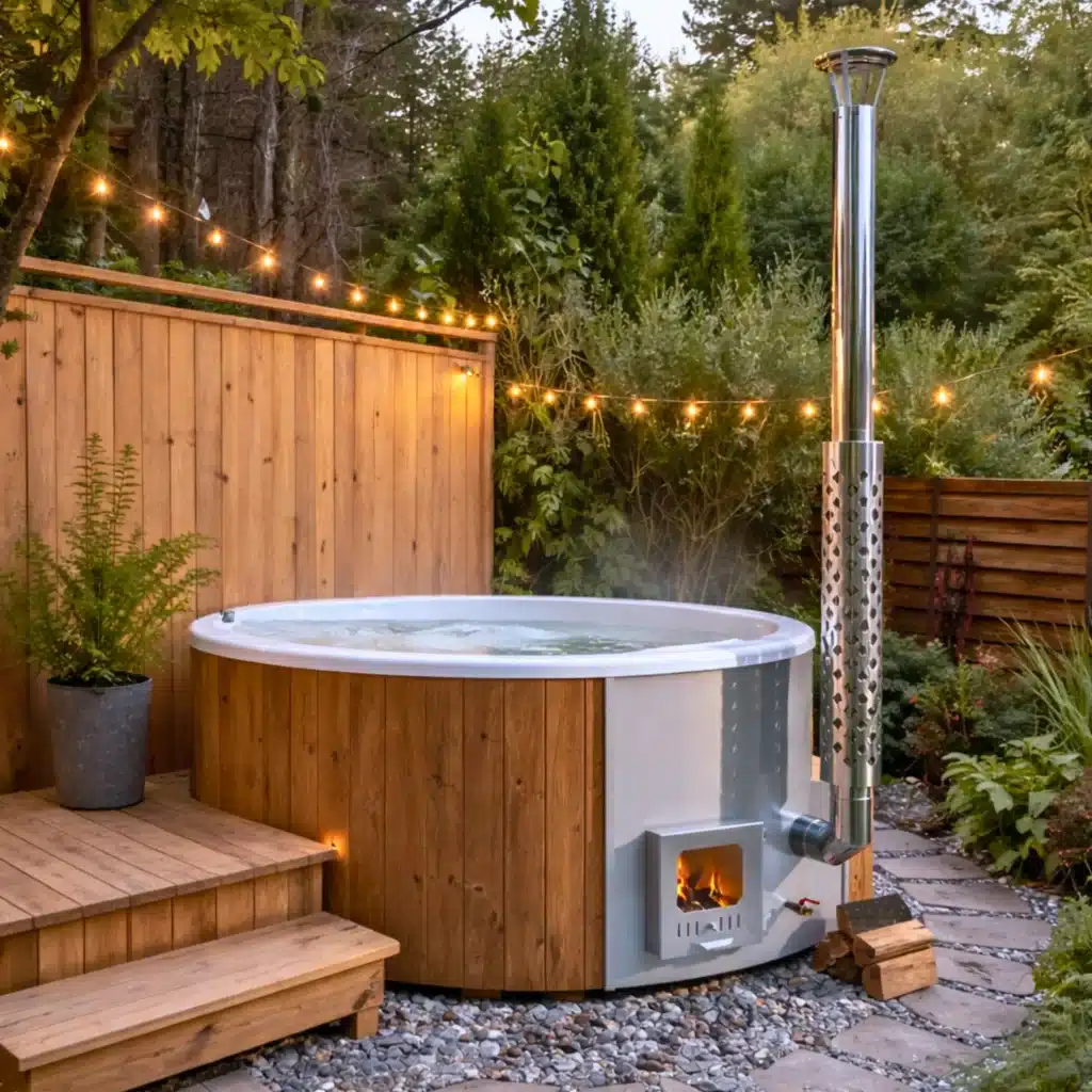 Bain Nordique Bois : Essences, Durée de Vie & Guide 2026 8 bain nordique njord nora devant njord sauna
